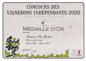 Médaille OR Vignerons Indépendants 2020