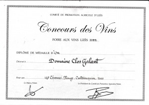 Médaille OR Foire aux Vins d'Uzès 2022