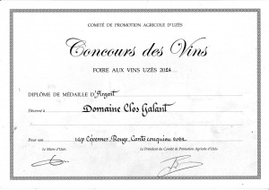 Médaille ARGENT Foire aux Vins d'Uzès 2024